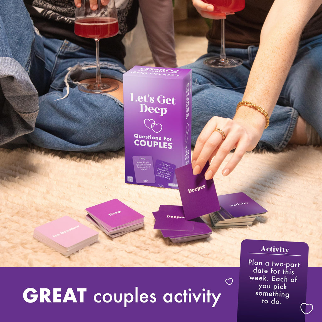 Let's Get Deep, A Question Card Game for Couples by Relatable | Great for Date Night Ideas, Couples Gifts, and Long Distance Relationship Games, Includes 200 Cards