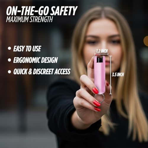 Guard Dog Security Quick Action Pepper Spray Self Defense Keychain, Maximum Strength 1.44 MC, OC Spray, 16-Foot Range, Twist-Lock Safety, Belt Clip for Easy Carry for Women and Men, Made in USA
