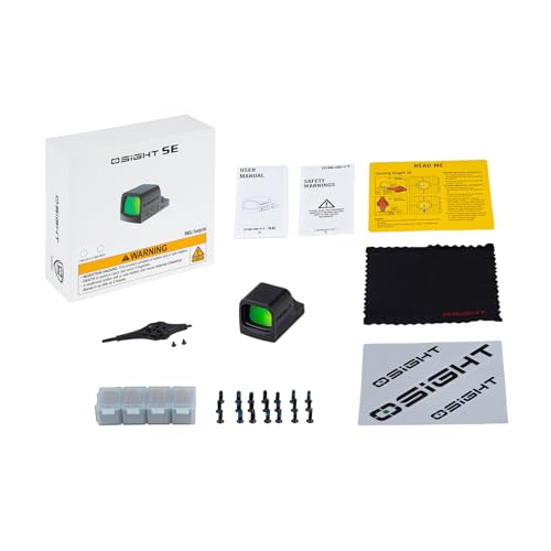 OSIGHT SE Enclosed Red/Green Dot, 2 & 32 MOA Multi-Reticle or 6 MOA Dot | RMSc Footprint, Side-Load Battery, Motion Sensor, Aspherical Lens, Compact Enclosed Design for Concealed Carry