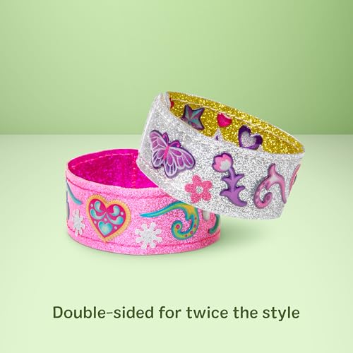 Melissa & Doug Design-Your-Own Bracelets Jewelry Making Craft Kit | DIY Jewelry, 4 Reversible Bracelets, 100+ Gem & Glitter Stickers, Arts & Crafts Activity, Preschool Toys for Kids, Ages 4+