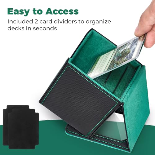 Fabmaker 6 pack Deck Box Compatible with MTG, Display Card Storage Box | Holds 100 Double-Sleeved Cards, Trading Card Deck Case Compatible with Magic the Gathering with PU Leather &Magnetic Closure