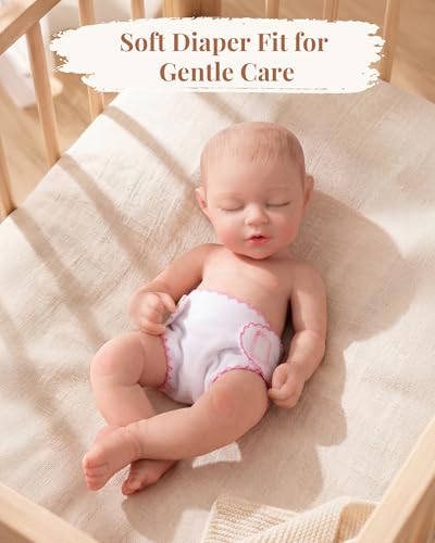 BABESIDE Baby Doll Diapers, 6 Reusable Diapers for 12-15 Inch Baby Dolls | Washable Baby Doll Accessories for Diaper Changing Pretend Play, Doll Diaper Set for Ages 3+