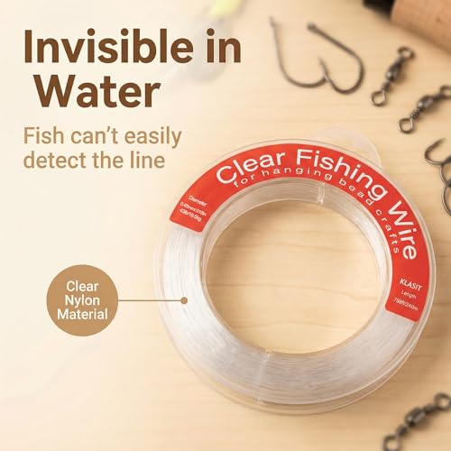 KLASIT Fishing Line 788FT,Invisible Monofilament Fishing Wire | Supports 43 Pounds,Strong Nylon Invisible Thread for Hanging Decorations,Balloon Garland,Crafts,Picture Display
