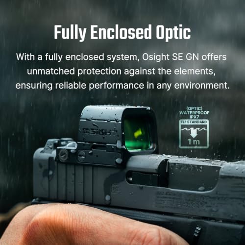 OSIGHT SE Enclosed Red/Green Dot, 2 & 32 MOA Multi-Reticle or 6 MOA Dot | RMSc Footprint, Side-Load Battery, Motion Sensor, Aspherical Lens, Compact Enclosed Design for Concealed Carry