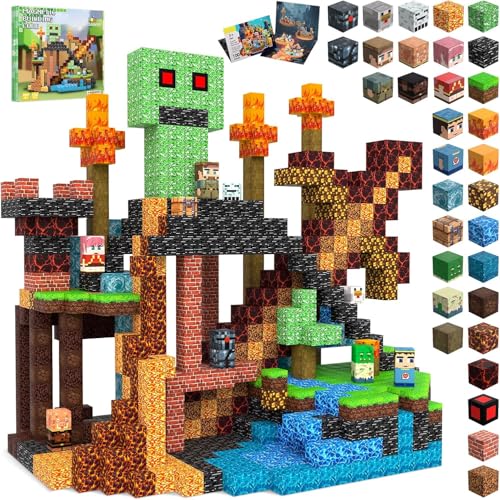 SSAWER Magnetic Blocks, 100PCS Toys Building Cubes Gifts for Kids Ages 3+ | Magnetic Cubes, 0.8 inches Building Blocks, STEM Construction Toys Christmas Birthday Party Gifts for Kids Boys Girls