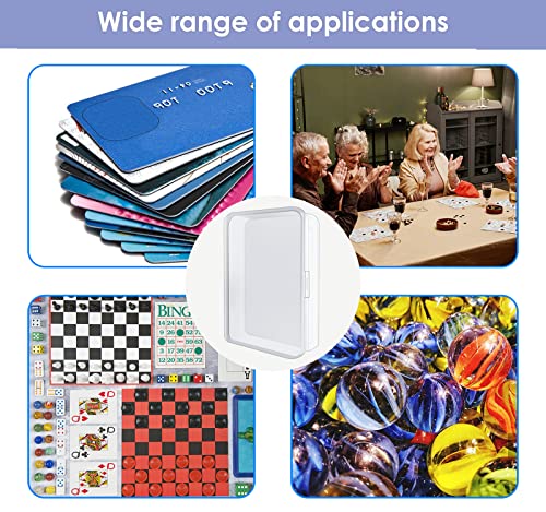 IOKUKI 4 Pcs Blank Playing Card Cases, Clear Plastic Deck Box Holders for Game Cards & More