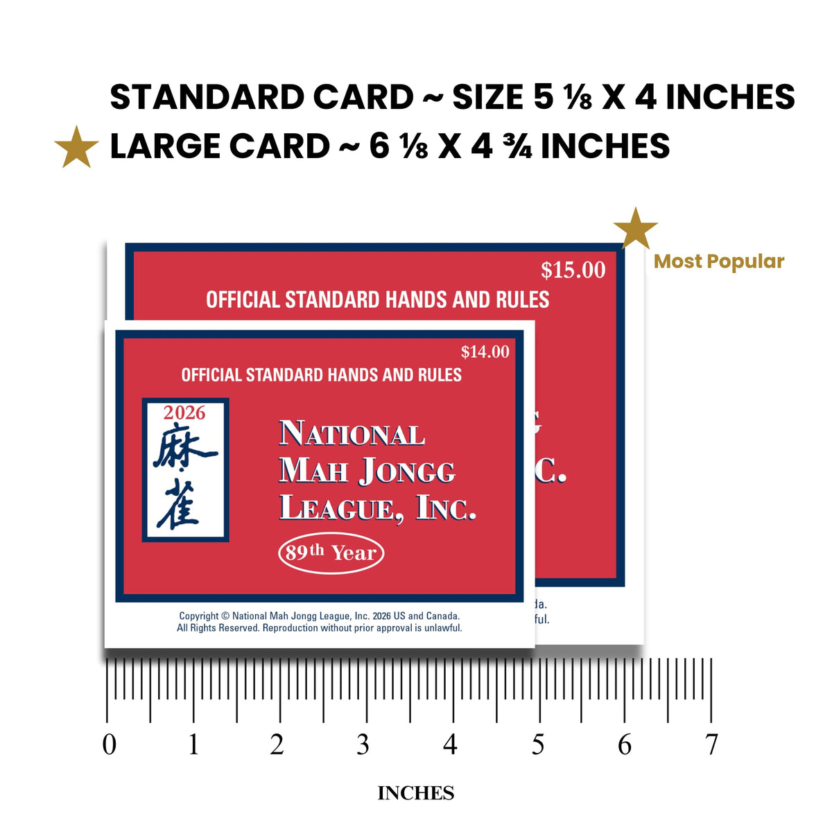 National Mah Jongg League 2026 Mahjong Large Size Cards Four-Pack Bundle - Official Hands and Rules for American Mahjong (Four Large-Size Cards)