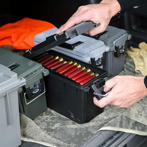 Sheffield 12629 Ammo Box Made in USA, Stackable Lockable Ammo Storage Box | Lockable Storage Box, Water and Dust Resistant Dry Box, Secures Hunting Gear, Gun Accessories, Supplies, and Bullets