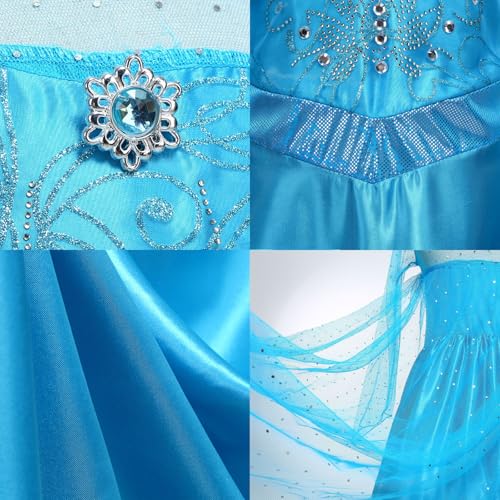 AHLPO Princess Dress for Girls Luxury Princess Dress Up Halloween Cosplay Princess Costume Fancy Dress Birthday Outfit