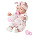 Enjoyin 12'' Baby Doll in Gift Box with Pink Cloths, Pacifier, 13''x13'' Microfabric Blanket, and Feeding Bottle. Gift Idea for Kids