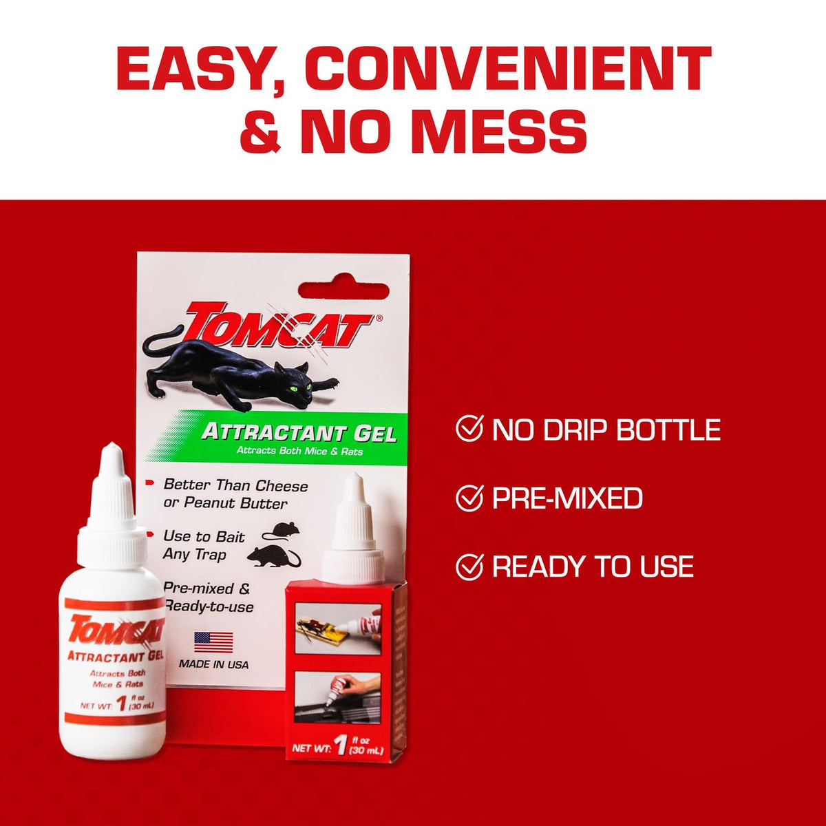 Tomcat Attractant Gel, Bait for Mouse Traps and Rat Traps, 1 oz. | Attracts Mice and Rats, Enhances Trap Effectiveness, Pre-Mixed Ready-To-Use for Any Trap, Non-Toxic for Children & Pets