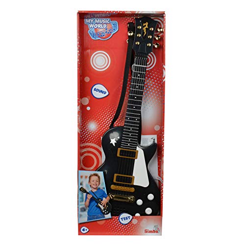 Simba Kids Electric Guitar 22 in. with Real Metal Strings, Black Rock Guitar for Kids Ages 4+