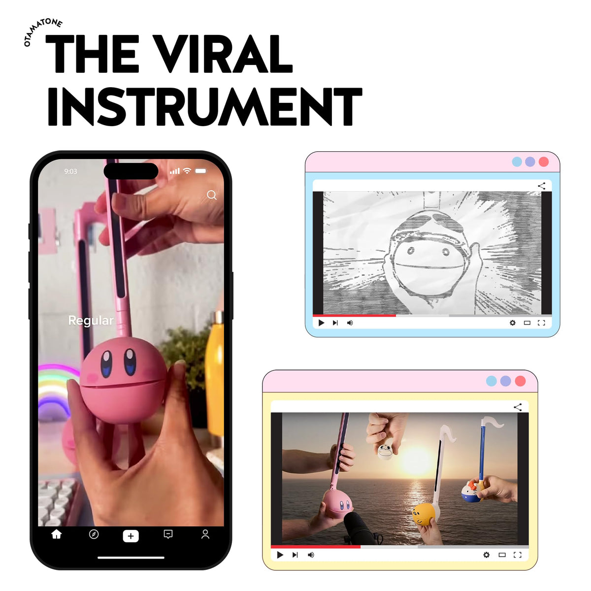 Otamatone Japanese Electronic Synthesizer Musical Instrument Toy - White | Portable Music Synthesizer from Japan by Maywa Denki Studio Award Winning Educational Fun Gift for Children, Teens & Adults