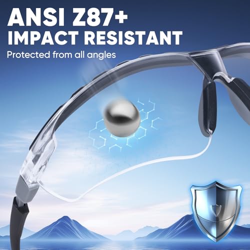 TICONN Anti-Fog Safety Glasses for Men & Women, ANSI Z87.1 Eye Goggles | UV Eye Protection, Adjustable Arms, Lightweight Frame, Scratch-Resistant Lenses, Perfect for Construction, Cycling