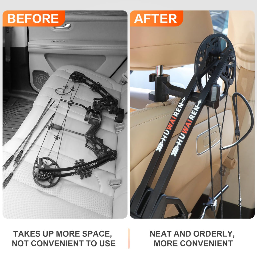 ORAPBOT Bow Hanger for Truck, 2 Set Archery Hunting Shooting Bracket Headrest Mount,Universal Compound Bow Holder for Vehicle Storage and Hunting Transport