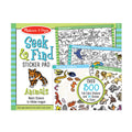 Melissa & Doug Seek & Find Sticker Pad Animals Activity Toy | 21 Pages, 14 Animal Scenes, 400 Color-Coded Stickers, Matching & Coloring Skills, Arts & Crafts Travel Toys for Kids, Ages 4+