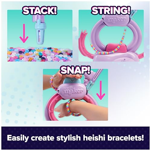Cool Maker Stack'd Heishi Studio Bracelet Making Kit, Ages 7+ | Stack, String & Snap 15 Friendship Bracelets, Beading Pen & 1200 Beads, Easy DIY Arts & Crafts, Birthday Gifts Idea for Girls