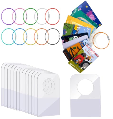 Card Holder for Yoto Cards Rings and Tabs 200 PCS Self Adhesive Tabs with 10 Loops Kids Travel Carrier of Yoto Accessories Card Holder Organizer Storage Case
