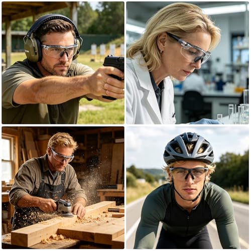 TICONN Anti-Fog Safety Glasses for Men & Women, ANSI Z87.1 Eye Goggles | UV Eye Protection, Adjustable Arms, Lightweight Frame, Scratch-Resistant Lenses, Perfect for Construction, Cycling