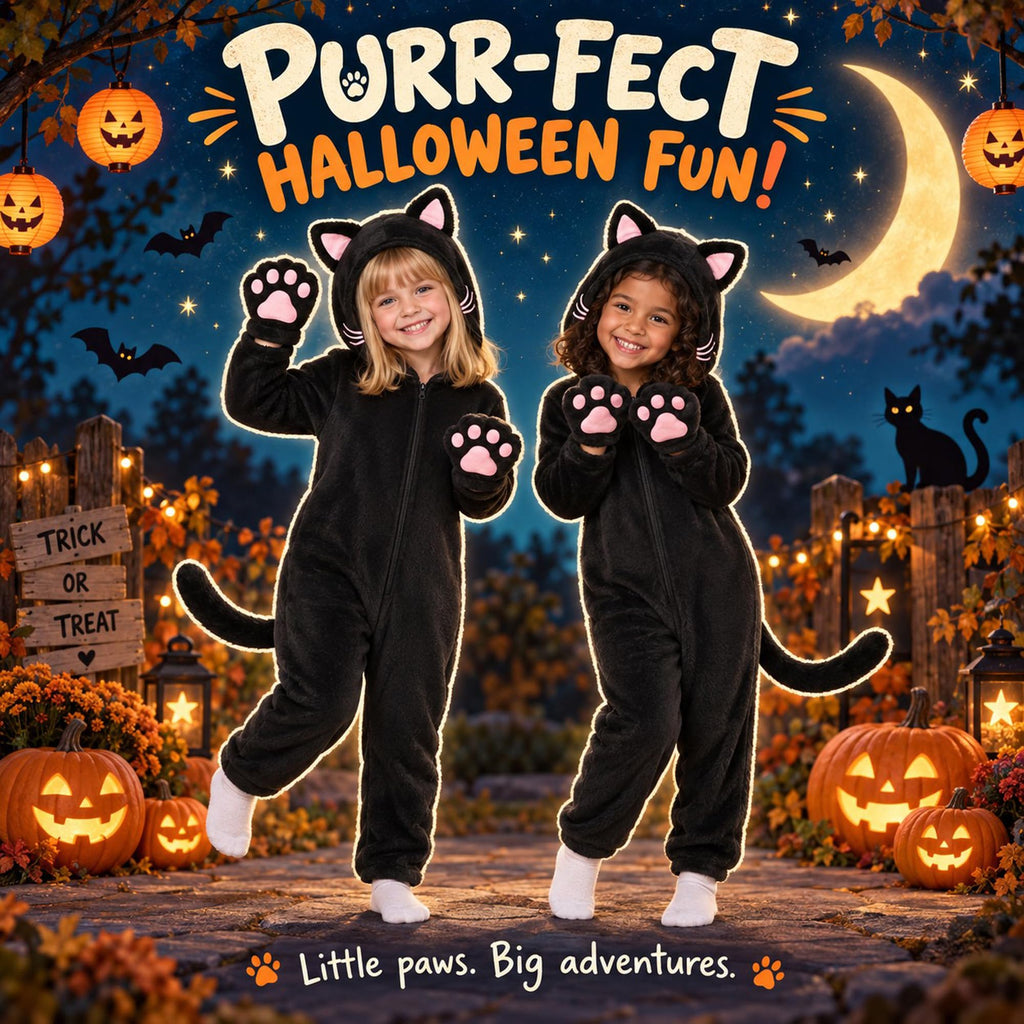 Corespe Cat Costume Kids Halloween Animal Onesie for Girls Boys