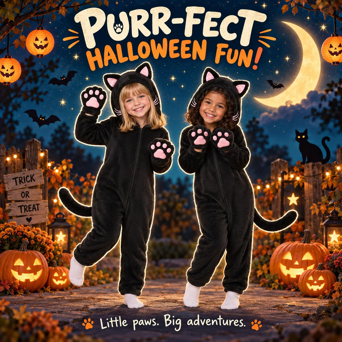 Corespe Cat Costume Kids Halloween Animal Onesie for Girls Boys