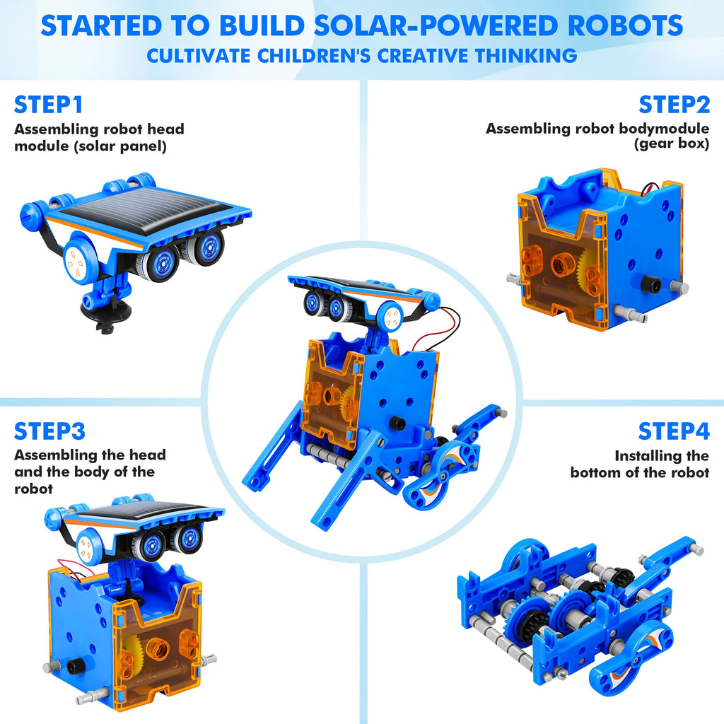 STEM 13-in-1 Education Solar Power Robots Toys for Boys Age 8+ , Educational Toy DIY Science Kits for Kids, Building Experiment Robotics Set Birthday Gifts for 8+ years old boys and girls .