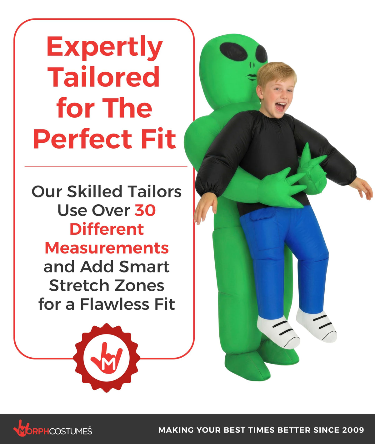 Morph Alien Costume, Alien Costume Kids, Halloween Costumes for Boys | Inflatable Alien Costume with Built-In Fan & Battery Pack, Inflates in 60 Seconds, Perfect Boys Halloween Costume