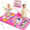 Toys for 1 Year Old Girl Gifts: 3 in 1 Baby Musical Mat Toddler Toy Age 1-2 | Piano Drum Animal Touch Unicorn Toys - Infant Music Toy 12-18 Months Babies Birthday Gifts for 1 2 3 Year Old Boys Girls