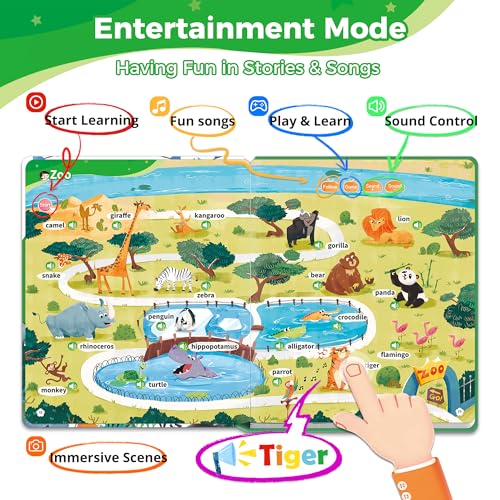 Timetome 500 Words Sound Book for Kids | Interactive Educational Toy with 23 Themes, Touch Activated Audio Book for Vocabulary Development and Early Education