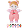 OUOZZZ Soft Baby Doll 10" Tulip Pink Snuggle Buddy Doll | First Birthday Toys for 1 Year Old Girl, Ideal 1 Year Old Girl Gifts & Baby Girl Gifts, Cuddly Toy for Infants & Toddlers
