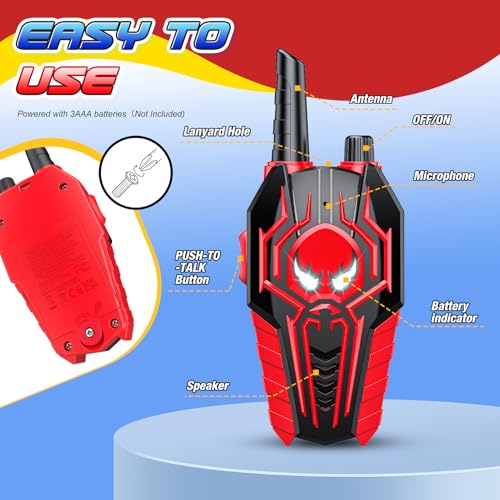 Cool Walkie Talkies for Boys Kids: Gifts Toys for 3 4 5 6 7 8 Year Old Boys Ages 5-7 Kids Walkie Talkies 2 Pack Outdoor Hiking Toy Age 3-8 Year Old Boy Girl Birthday Gifts