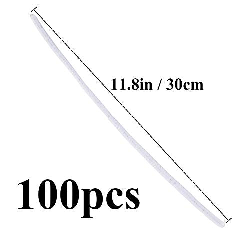 100 Pieces Pipe Cleaners Craft Chenille Stem White Pipe Cleaners