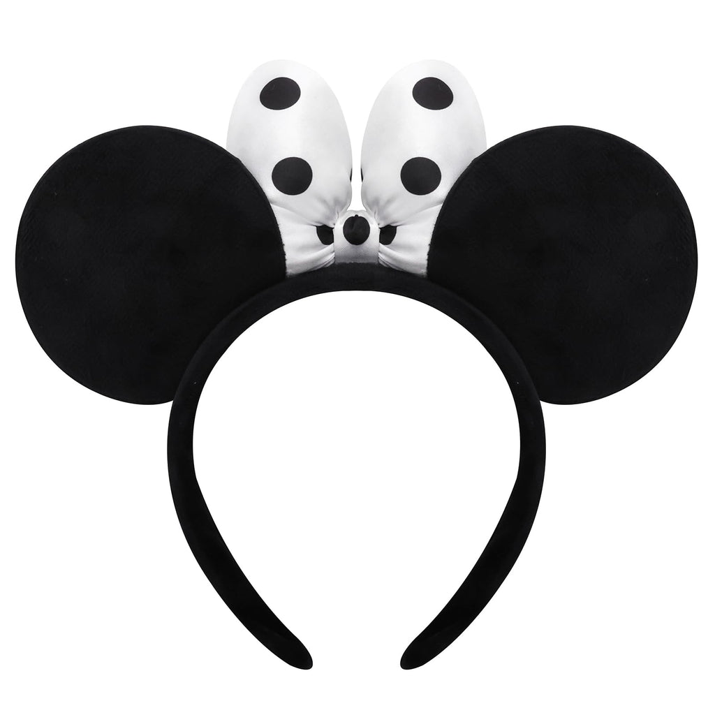 ODOCARE Handmade Mouse Ears Headband for Women and Ladies, Polka Dot Bow Mini Ears Costume Accessories