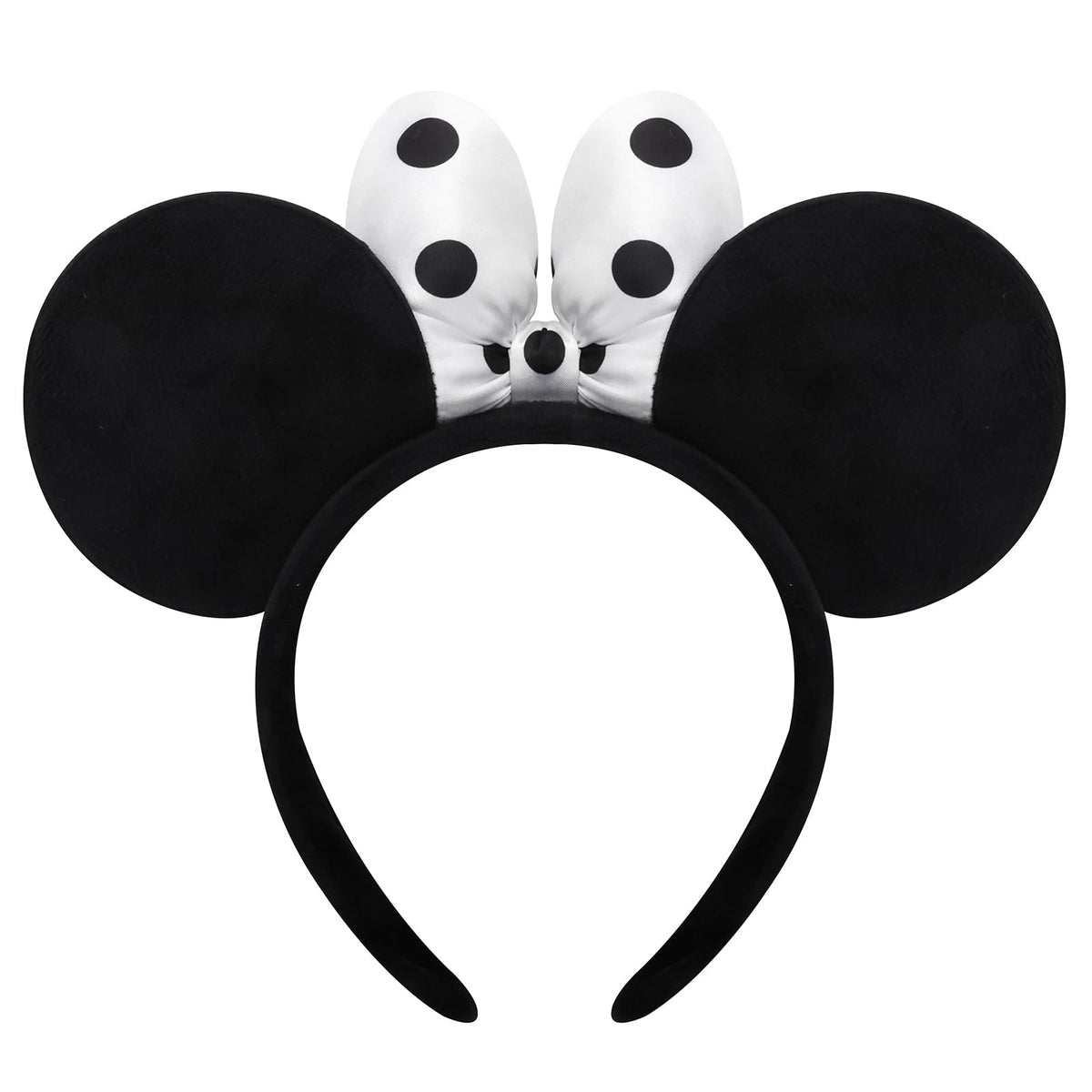 ODOCARE Handmade Mouse Ears Headband for Women and Ladies, Polka Dot Bow Mini Ears Costume Accessories
