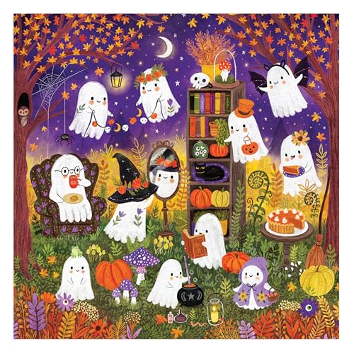 Mudpuppy - Ghostly Gathering 500 Piece Jigsaw Puzzle | Illustrated by Jenny Miriam Hughes, Halloween, For Adults, Family, and Kids, Recycled Paper, No Dust, Finished Size 20" x 20"