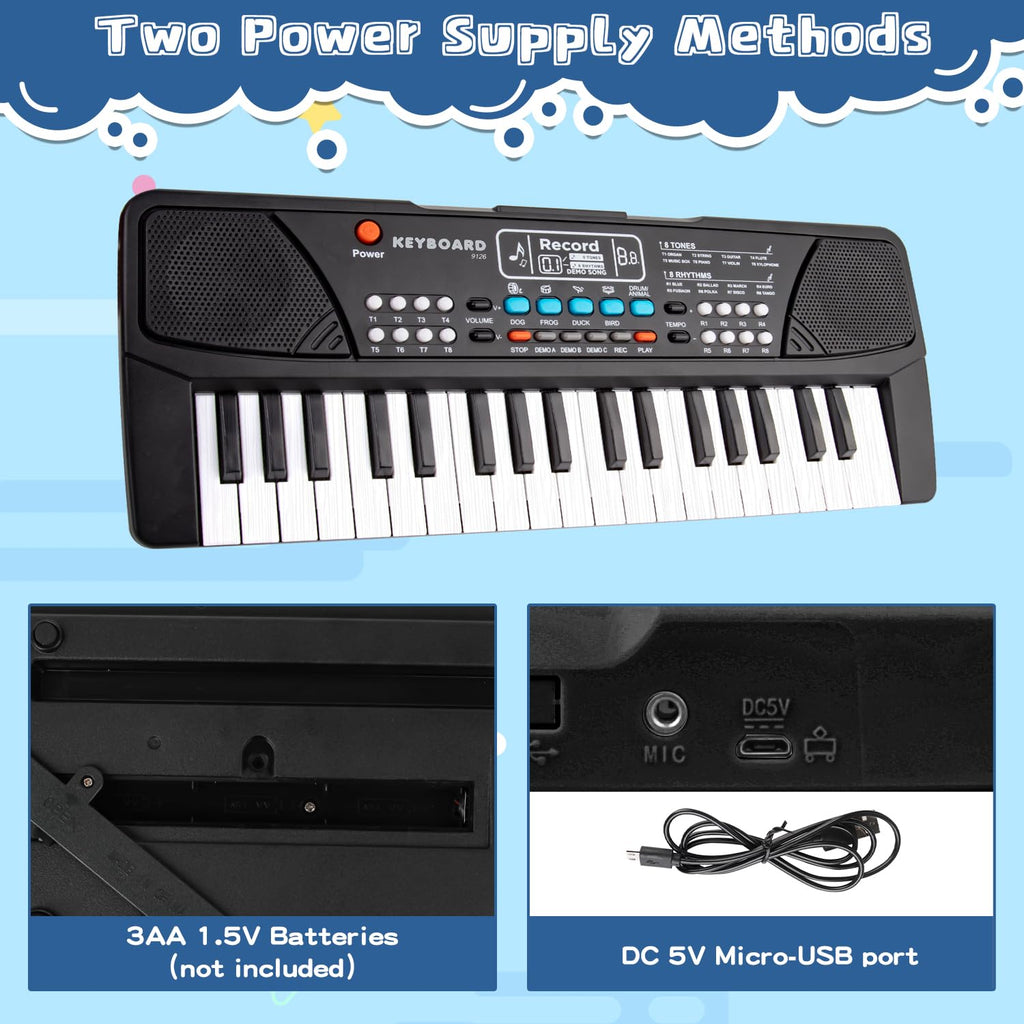 37 Keys Kid Toddler Piano Keyboard Musical Toys with Microphone