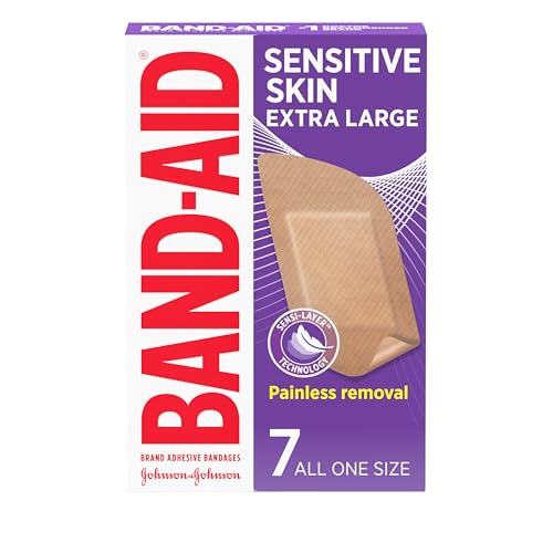 BAND-AID Brand Adhesive Bandages for Sensitive Skin, Extra Large, 7 Count