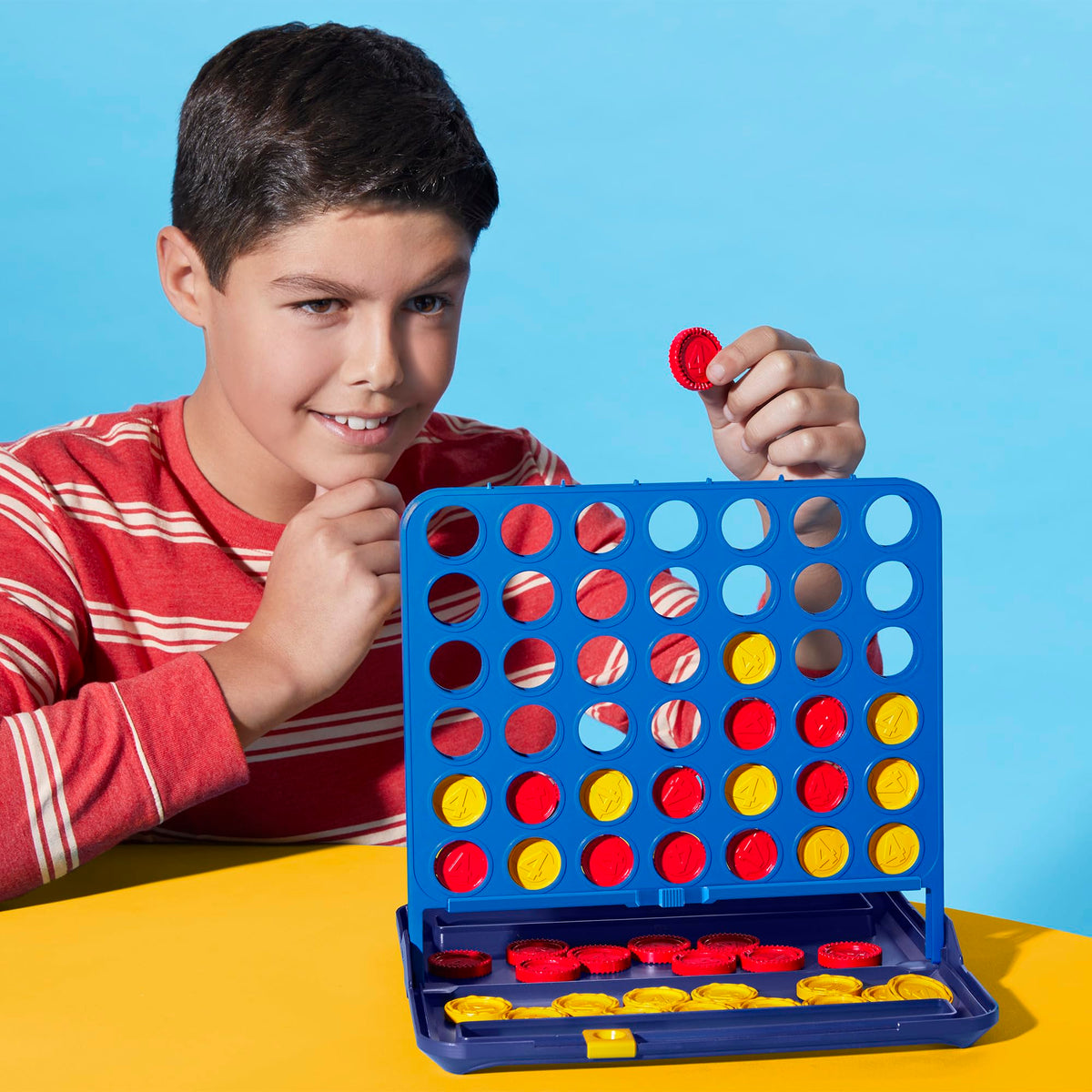 Official Hasbro Games Connect 4 Game (2025 Edition) | All-in-1 Storage, Carrying Case, Score Tracker | Ages 6+ | 2 Players | Family Games for Kids