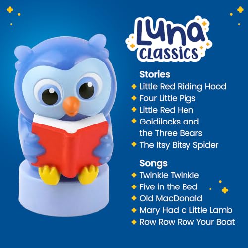 LUNA STORYTIME Kids Pink Book Projector - 5 Read Aloud Fairytale Stories, 5 Songs, Ages 3+