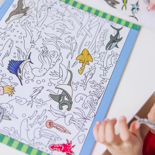 Melissa & Doug Seek & Find Sticker Pad Animals Activity Toy | 21 Pages, 14 Animal Scenes, 400 Color-Coded Stickers, Matching & Coloring Skills, Arts & Crafts Travel Toys for Kids, Ages 4+