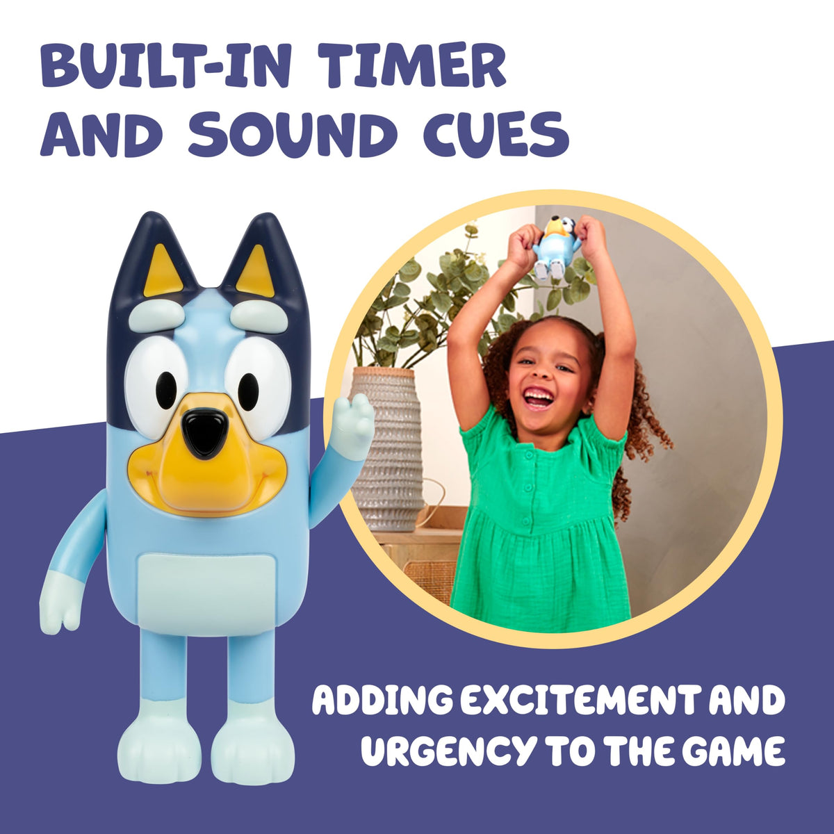 Bluey Game Hide and Seek Electronic Figure, Articulated, Musical Kids Figurines with Dance Mode, Interactive Toys for Kids, Toddler Figurine Toys for Ages 3+