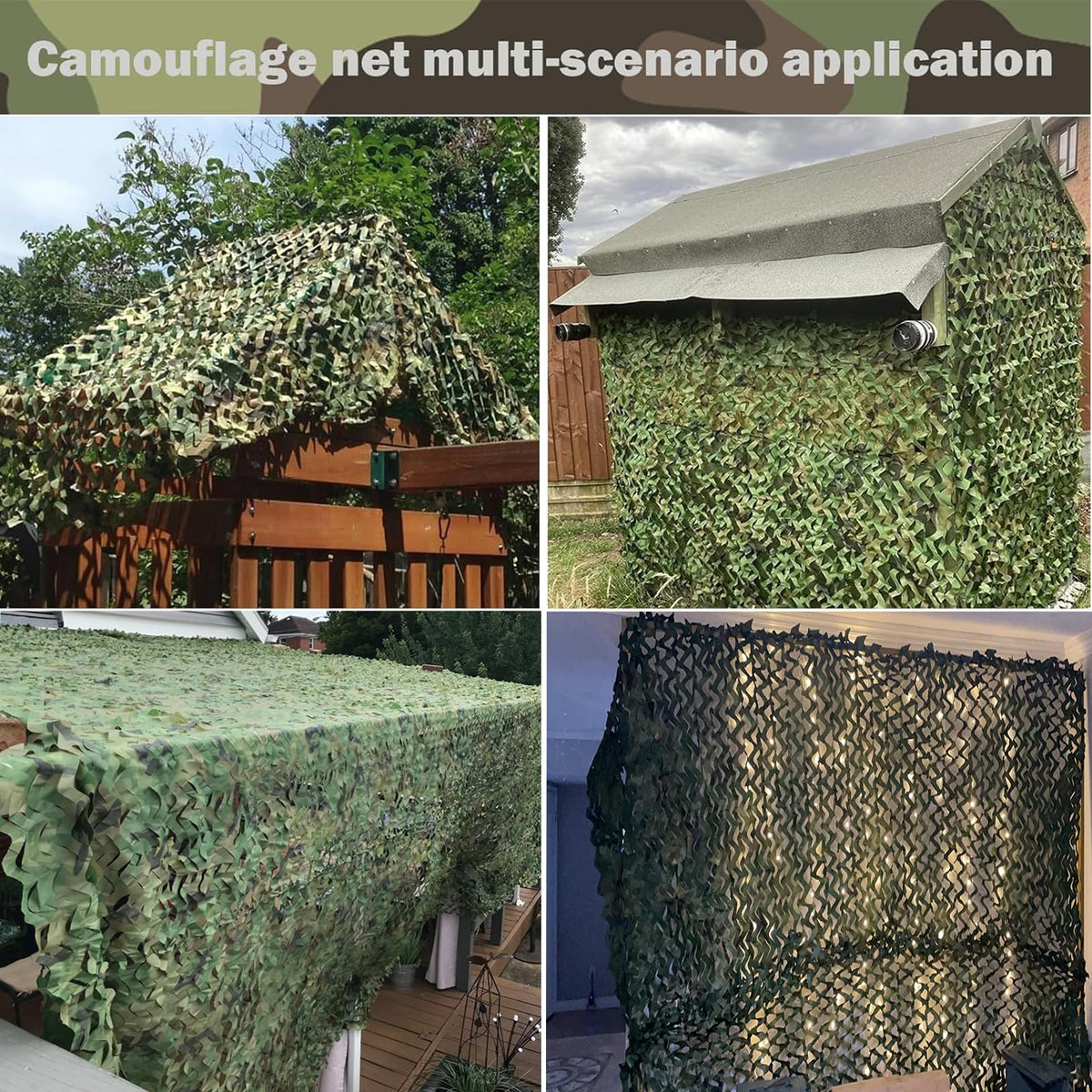 Yeacool Camo Netting Camouflage Netting 20x20 10x20 10x10 Bulk Roll Burlap Camo Tarp Sunshade Net for Hunting Blind Dinosaur Birthday Jungle MilitaryTheme Party Decoration Camping Shooting