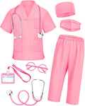 ICECUTE Doctor Scrubs for Kids,7 Pcs Scrubs Costume with Accessories 3-11Y