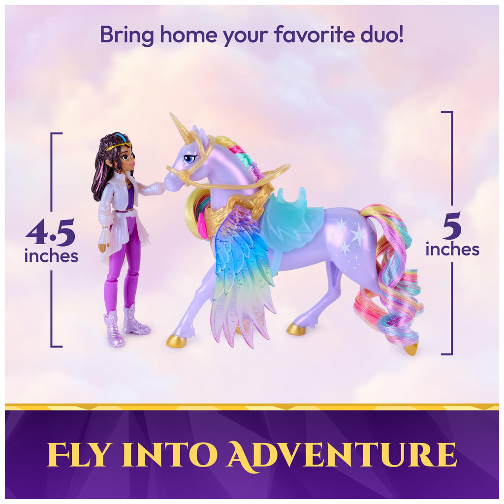 Unicorn Academy Wing Magic Sophia & Wildstar, Dolls & Toys, Ages 4+ | 15+ Sounds & Movements, Responds to Hogwarts Envelope, Imaginative Pretend Play, Spellbinding Gift for Kids