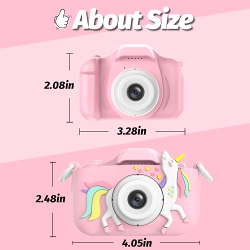 Goopow Kids Camera Toys for 3-8 Year Old Girls Boys,Children Digital Video Camcorder Camera with Cartoon Soft Cover, Best Chritmas Birthday Festival Gift for Kids
