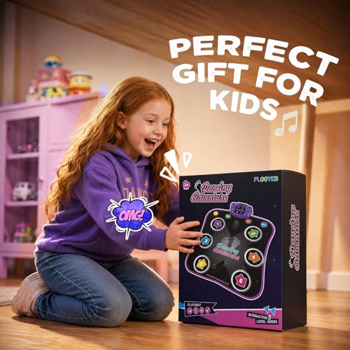 Dance Mat Toys with Bluetooth, Electronic Dance Pad for 3-12 Year Old Kids | Music Dance Mat with Bluetooth, Light-up 6-Button, 5 Game Modes, Birthday Toys Gifts for 3 4 5 6 7 8 9 10+ Year Old Girls