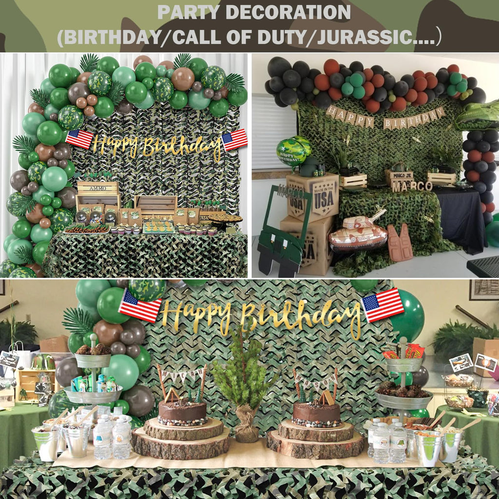Yeacool Camo Netting Camouflage Netting 20x20 10x20 10x10 Bulk Roll Burlap Camo Tarp Sunshade Net for Hunting Blind Dinosaur Birthday Jungle MilitaryTheme Party Decoration Camping Shooting