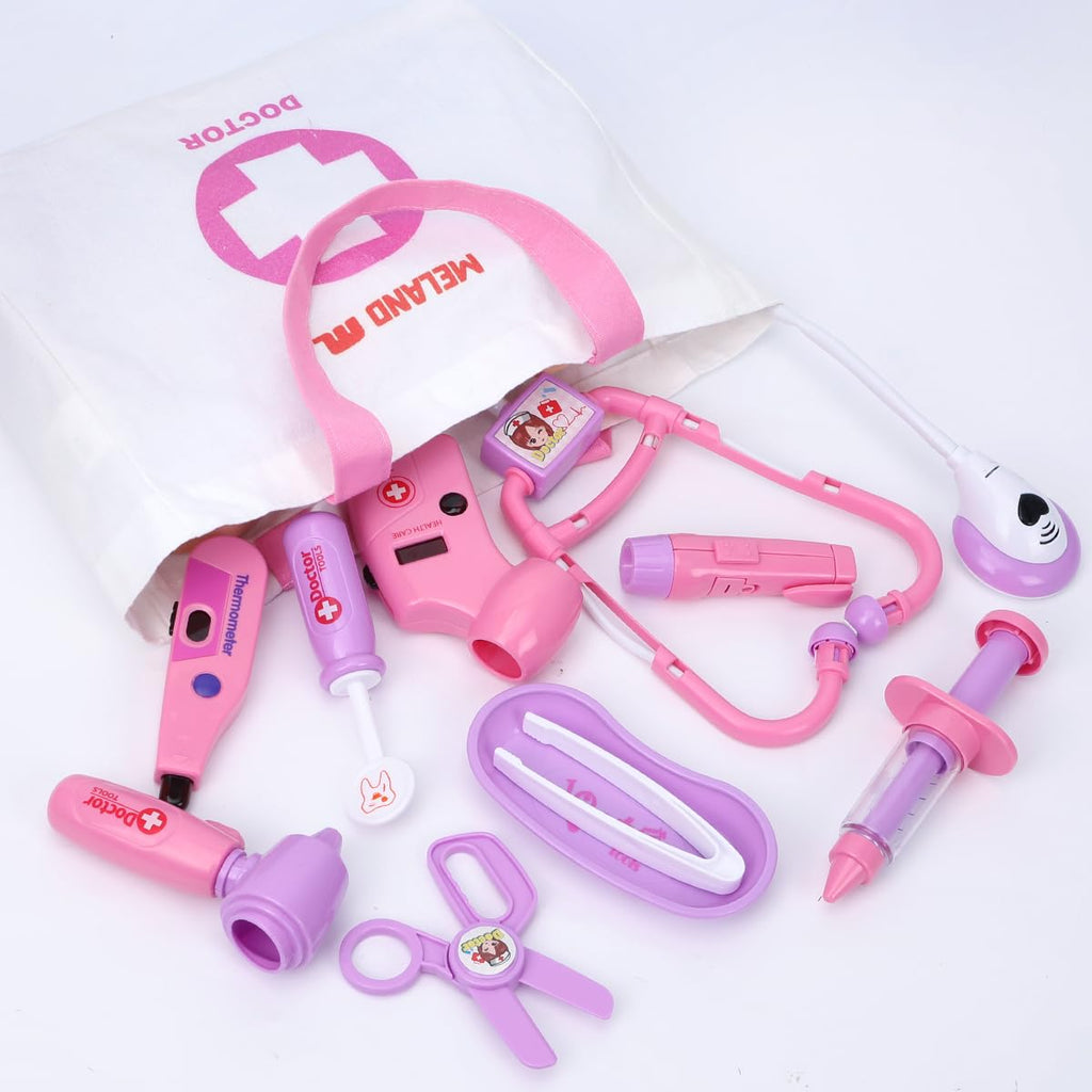 Meland Doctor Kit with Puppy for Girls, Pretend Play Toy Gift for Ages 3–6 | A gift for girls birthday Christmas, Encourages caring role play, builds confidence, stays neatly organized