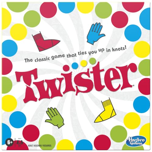 Hasbro Twister Party Classic Board Game for 2 or More Players,Indoor and Outdoor Game for Kids 6 and Up,Packaging May Vary