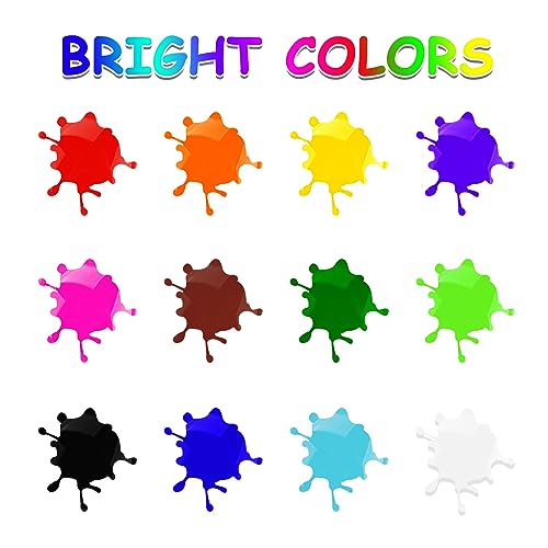 ABEIER Washable Finger Paint for Toddlers 1-3, 12 Non-Toxic Colors | Ages 1-3 4 5 6+, Baby Safe, easy cleanup, creamy texture, color mixing, hand and foot prints, sensory play, preschool crafts